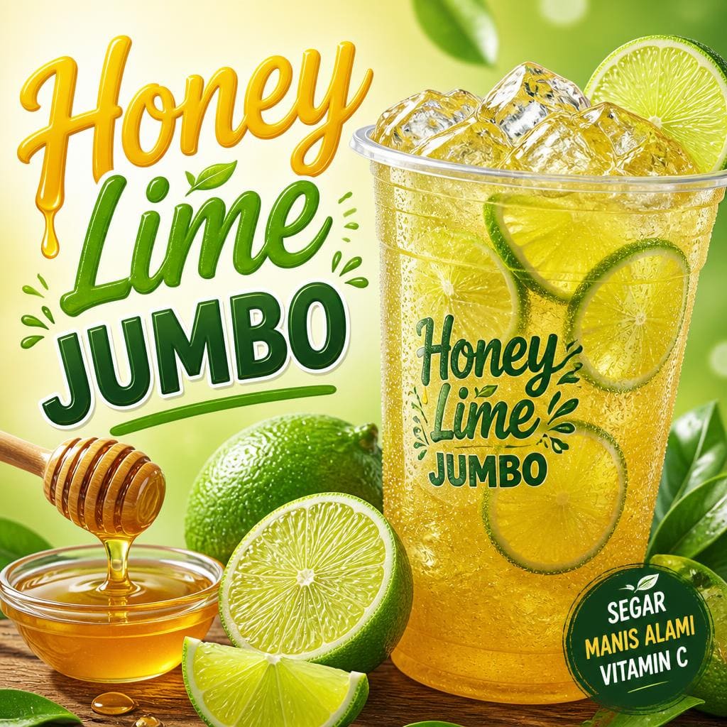 Honey Lime Jumbo dengan rasa jeruk nipis dan madu khas Waroeng Steak & Shake